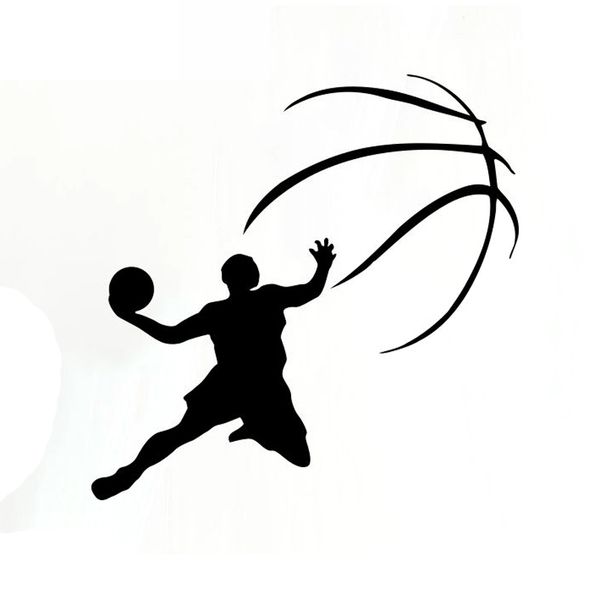 

fashion basketball player slam dunk decal car decoration personality window waterproof sticker black/white, 14cm*14cm