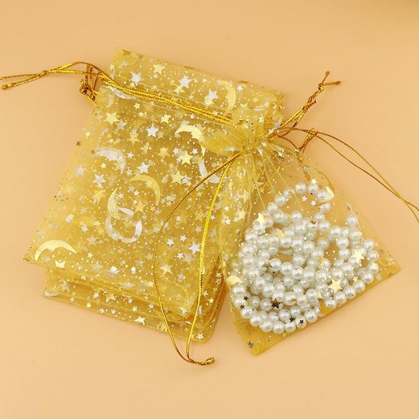 

912cm pretty gauze bag star moon organza bags special design organza package bronzed wedding gift candy jewelry jewelry package bbyepf