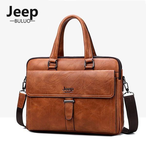 

buluo brand men briefcase 13.3 inch business lapbags pu leather handle bag male office computer pack tote bag man