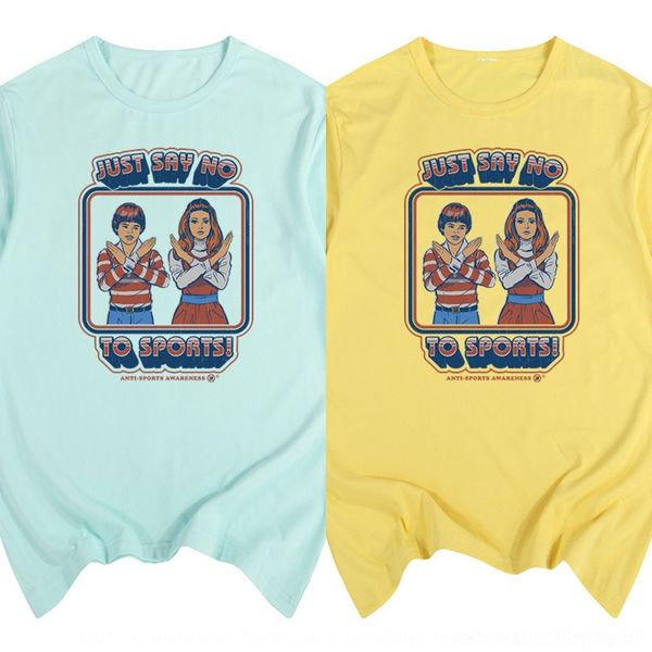 

gl6pu just say teenagers sports cartoon students no spoof lovers funny t-shirt men t-shirt and women short sleeve t-shirts z4w6s, Blue