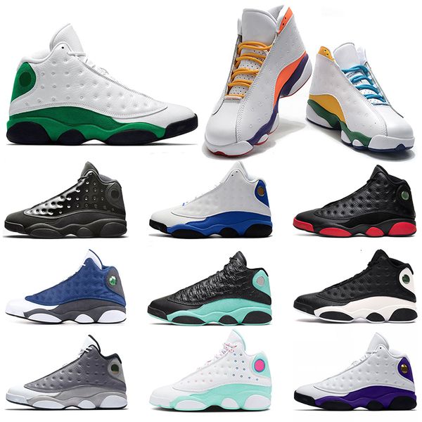 

13s jumpman basketball shoes flint 13 reverse he got game island green playground mens womens trainers sports sneakers size 5.5-13, Black