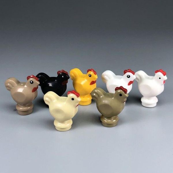 

5шт лот chicken cock hen строительных блоки животные фермы блоки рисунок moc аксессуары отпечатано части модель кирпичи игрушка для детей yx