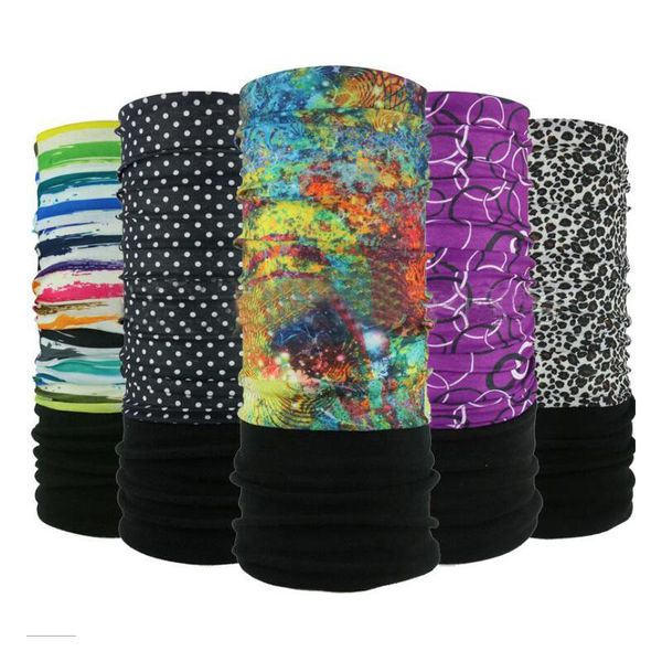 

scarves winter fleece headband outdoor sport bicycle multi functional bandana seamless tubular magic tube ring scarf, Blue;gray