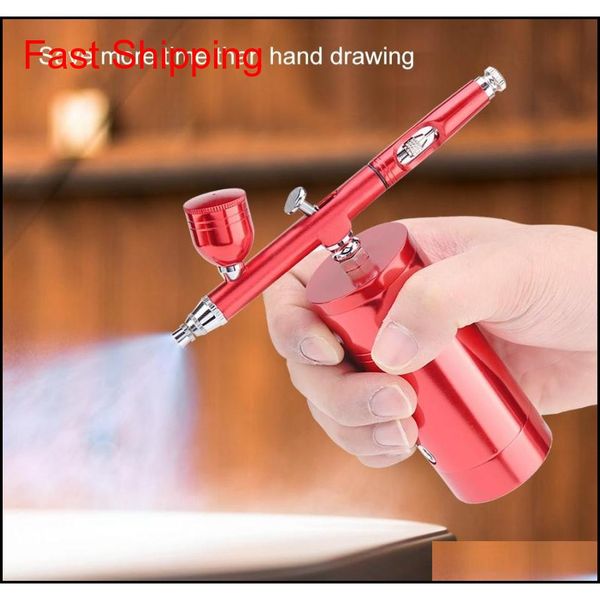 

0.m mini air compressor spray airbrush set 7cc capacity power qylqtx bdehome