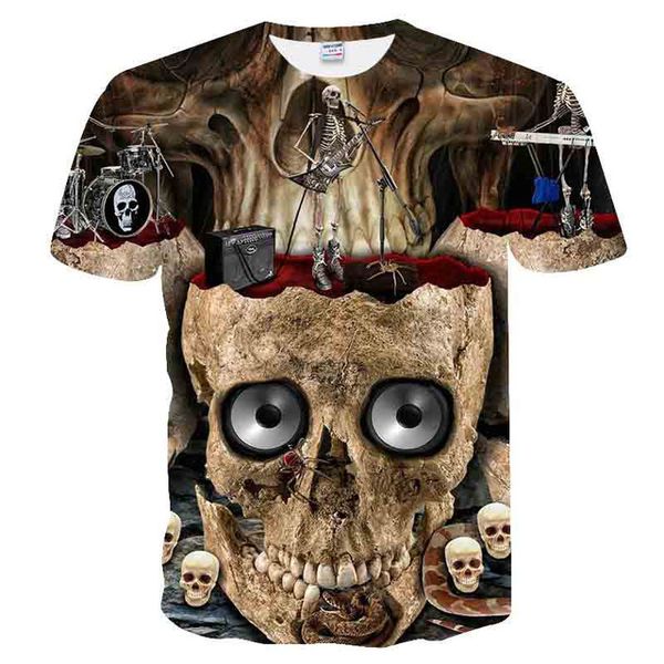

mask unique 3d skull print peking opera halloween 3d print shirts oversized plus size horror men clothing