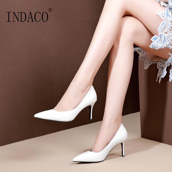 

2020 new women leather pumps yellow fashion high heel shoes for women 7.5cm, Black