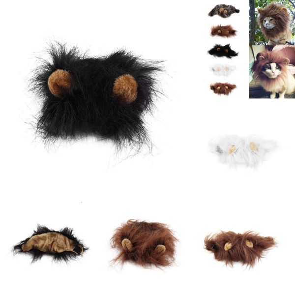 

lion cat mane dog emulation hair pet ears head cap autumn winter dress up costume muffler scarf 5 colors