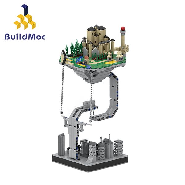 BuildMOC Creator Castle Skulpturen Suspended Gravity Bausteine Dynamische Physik Balance Roman Ziegel Spielzeug Kinder Kind LJ200928