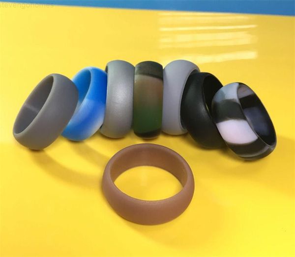 

factory2o6zflexible multicolor silicone design o-ring wedding comfortable fit lightweigh ring for mens, Slivery;golden