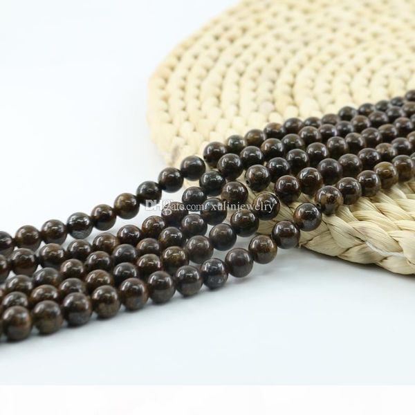 

genuine bronzite beads gems beading supplies brown gemstone 4 6 8 10mm 15 inch strand per set l0584#, Black