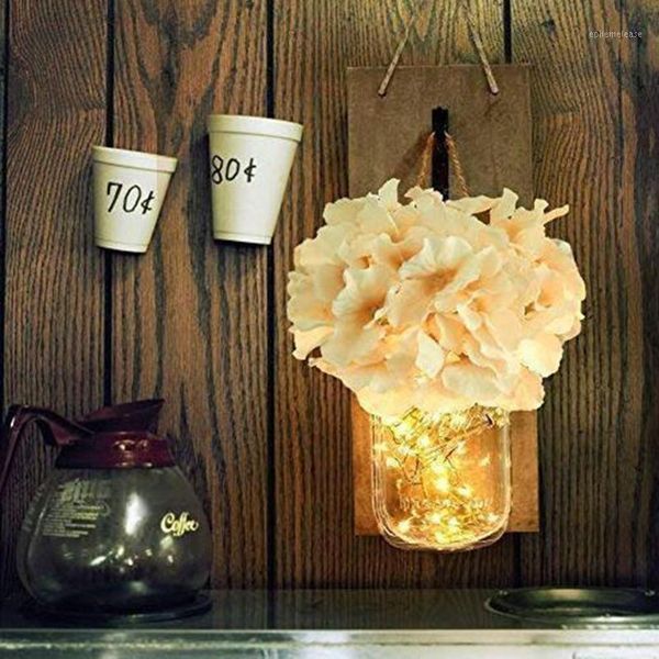 

1pcs wall lamps illuminated glass bottle wall decoration string silk flower glass bottle daily decor fairy light lamps1
