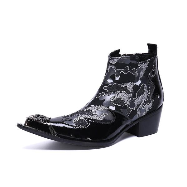 

increased shoes men's shoes men's high heels trend high men chaussures pointed toe ankle cow leather genuine leather, Black