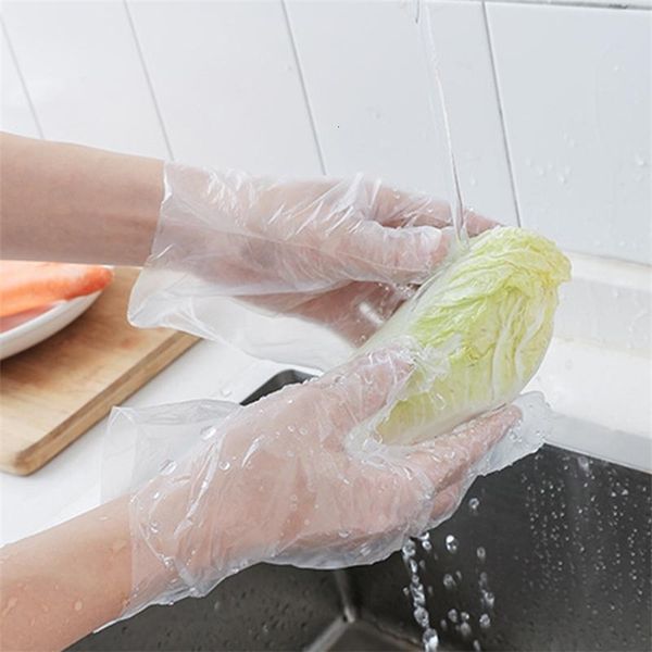 

factory9d6kone-off restaurant bbq 100pcs/lot plastic disposable transparent eco-friendly pe gloves kitchen garden accessories
