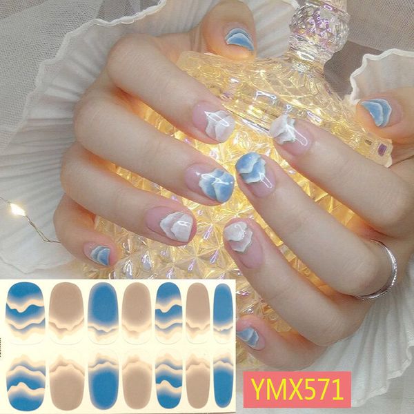 

newnail art elk снежинка 14tips / лист новогоднее украшение водонепроницаемый стиль полный обложка обертывания декаль diy маникюрные наклейк