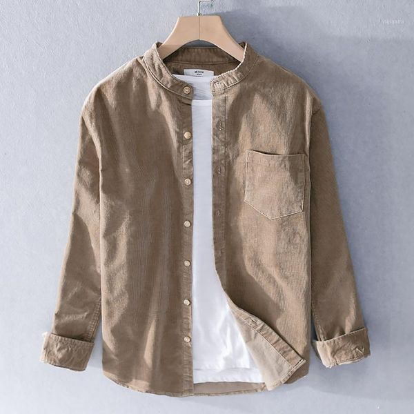 

2020 suehaiwe's brand cotton shirts men long sleeve corduroy shirt for men fashion comfortable shirt mens chemise overhemd1, White;black
