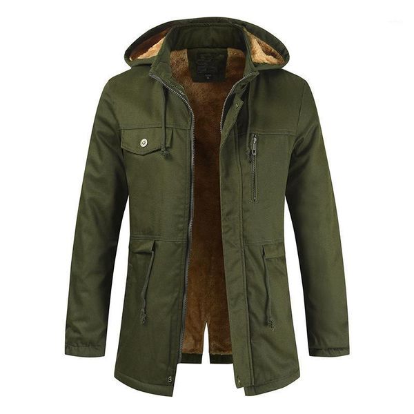 

men winter jacket new fashion hooded coat multi-pocket warm outerwear male casual clothing thick padded parka1, Black