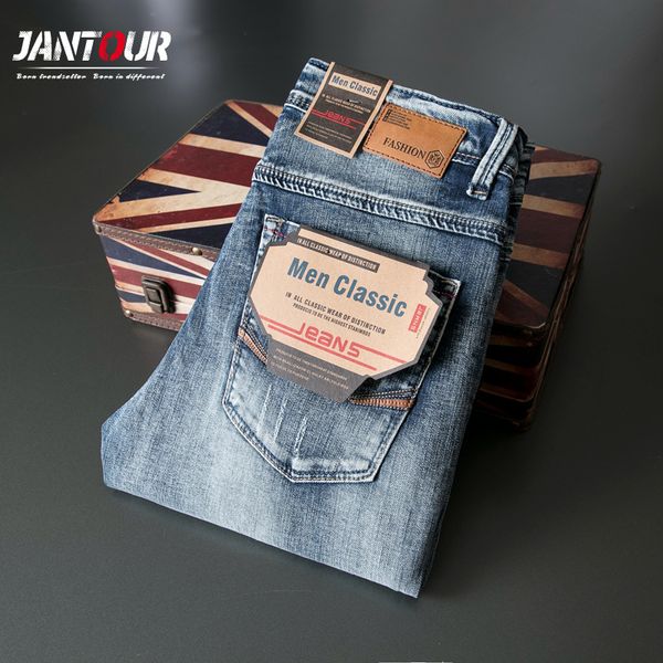 

light blue color fashion mens jeans slim fit ripped jeans for men brand clothing italian style stretch jeans 28-38 c1019