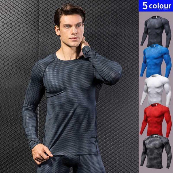 

running jerseys man sportswear compression tight jersey fitness sport suit gym shirt demix bodybuilding t-shirt1, Black;blue