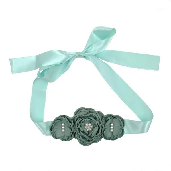 

hair accessories beautiful baby girls flowers wedding dress belt clothing for kids sashes party lady flower sahes1, Slivery;white
