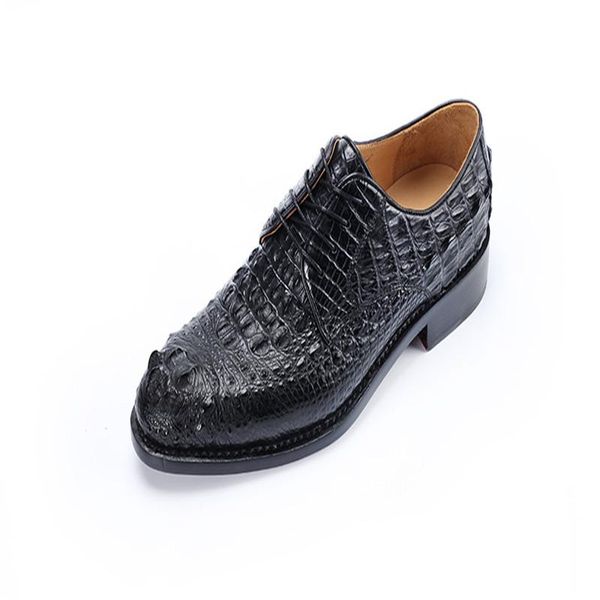 

men business crocodile leather shoes men really high-end true leather shoes dress sole goodyear craft, Black