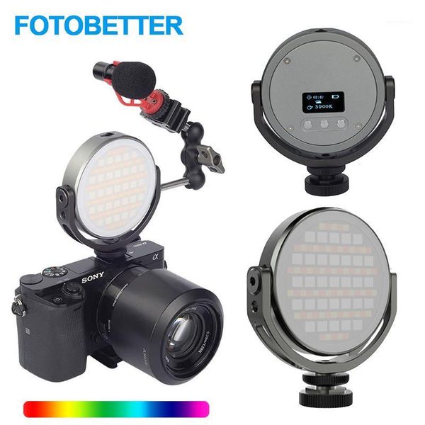 

fotobetter adjustable led video light round rgb full color fill light pgraphy lighting with extend magic arm1