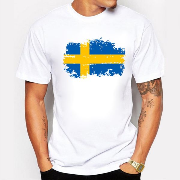 

nostalgic sweden national flag design for casual short sleeve fashion white blwhsa sport hooded sweatshirt hoodie men t shirt