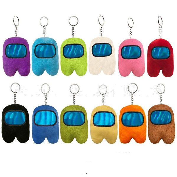 

game among us plush doll keychain trust no one cute cartoon anime among us plush dolls toys keyring stuffed doll key chain pendant