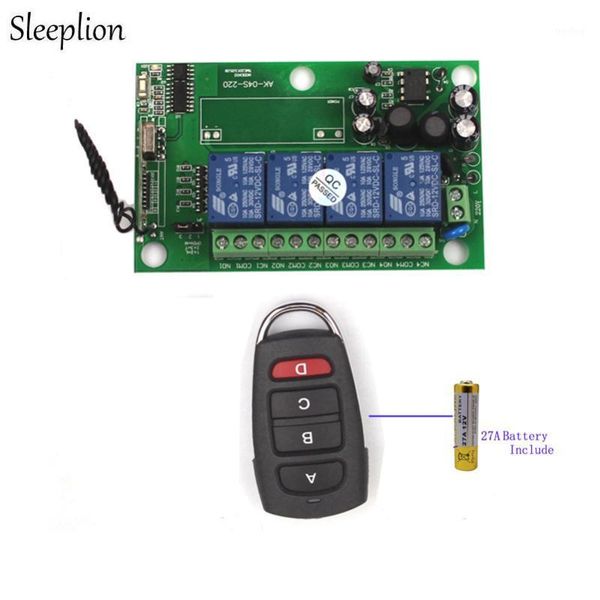 

remote controlers sleeplion 433mhz universal 220v 4 channel wireless switch 110v 4ch rf relay module board1