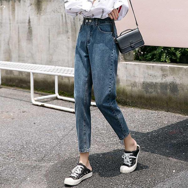 

blue pantalones jeans de mujer cintura alta high waisted jeans vintage trouser women casual new denim pants ladies1