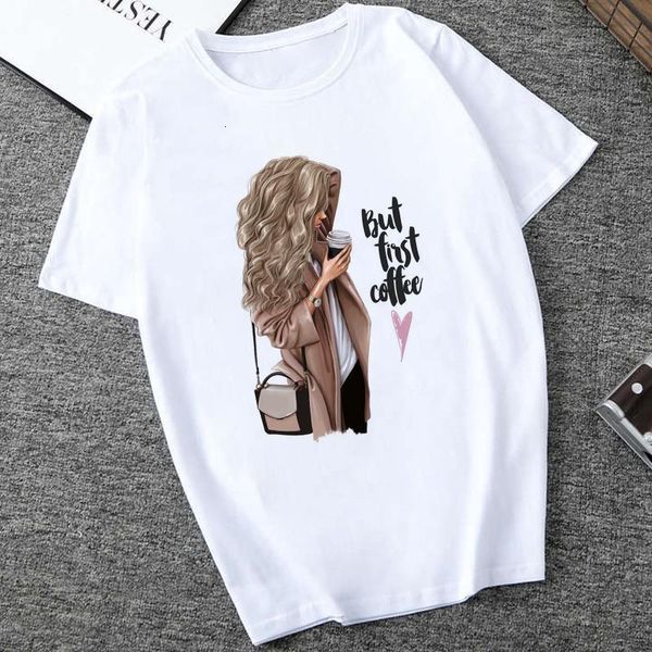 

2019 summer woman tshirt ulzzang harajuku fashion girl cute print but first coffee t shirt casual short sleeve tshirts, White