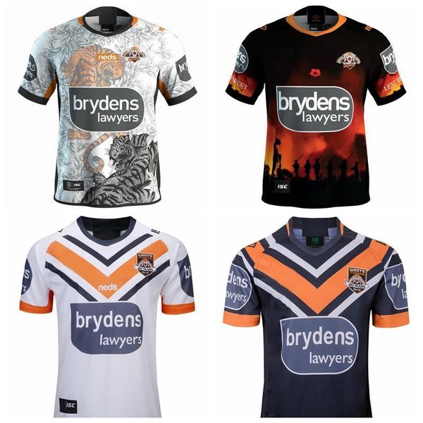 

new 2018 2019 2020 2021 west tiger rugby jerseys home away rugby league jersey 19 20 21 shirts s-3xl, Black;gray