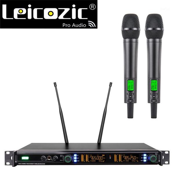 

leicozic professional digital wireless microphone handheld mic 512-588mhz / 740-789mhz true diversity wireless stage microphone1