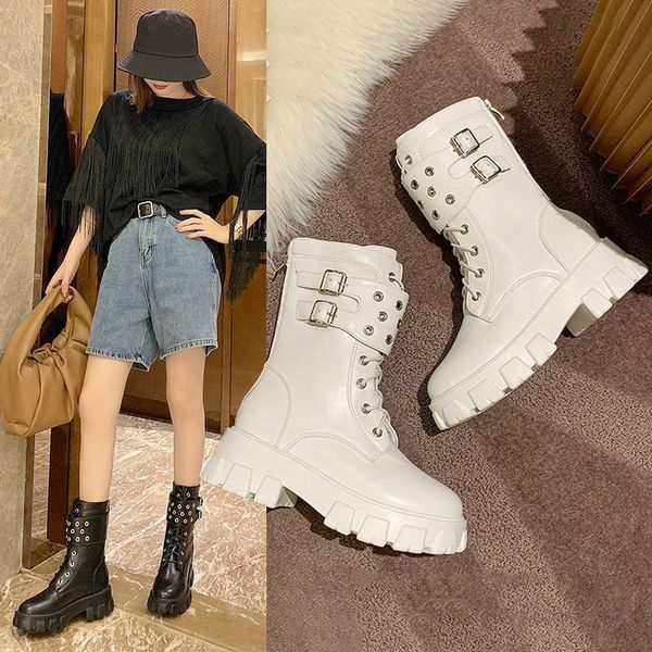 

women mid-calf boots fashion pu leather girl shoes 2020 winter autumn high heels boots woman winter botas mujer q10-69, Black