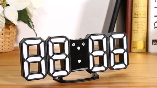 

new 1pcs 3d modern wall clock digital led table desk night wall clock alarm watch 24 or 12 hour dis bbydpg bdesports