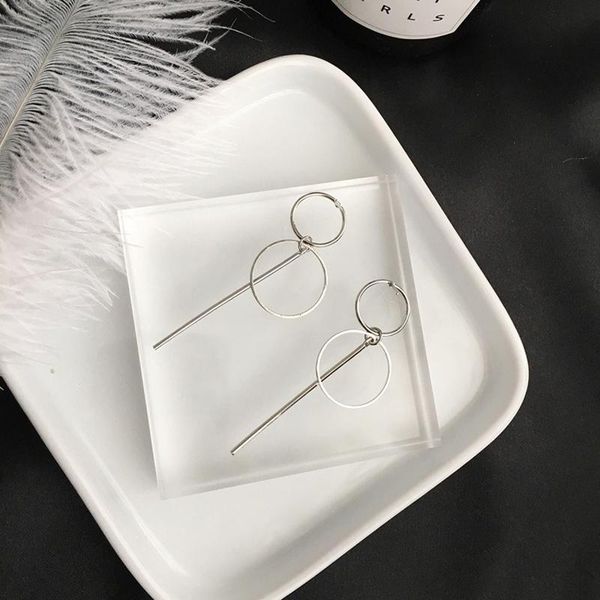 

горячие серьги моды punk simple gold / silver color long раздел кисточкой кулон размер круга серьги для женщин подарки оптом jllepw, Golden