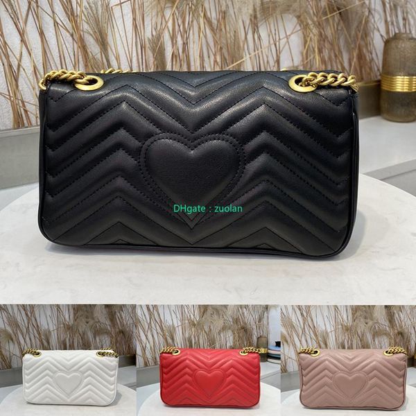 Neue Damen Designer Luxustasche Macron Color Series Kette Marmont Schulterhandtaschen Umhängetasche Handtasche aus echtem Leder Messenger Bag Geldbörse