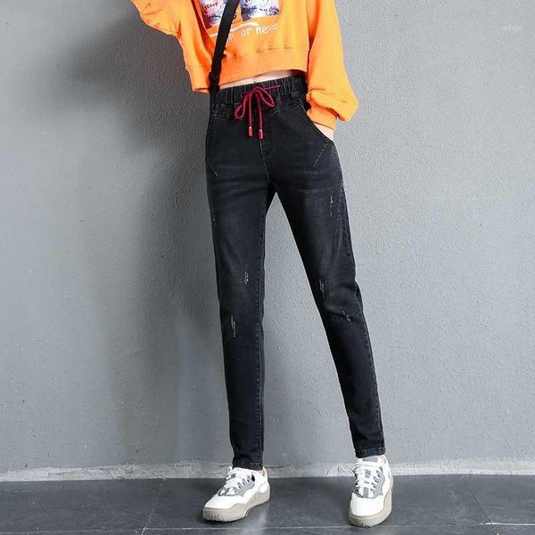 

high waist plus size elastic waist harren jeans for women s  l xl 2xl 3xl 4xl 5xl1, Blue