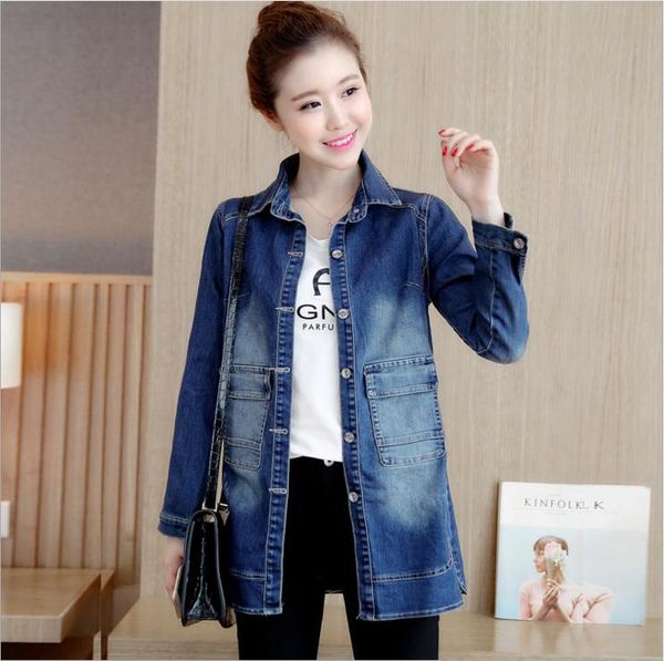 

Autumn Winter Long Section Magro Denim Jacket Jeans P3j0, Tan;black