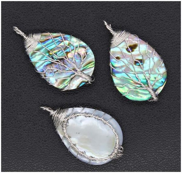 

natural dangle hook earrings paua abalone shell bead pendant new zealand olivary earring teardrop women hanging fashion jlljzn, Black