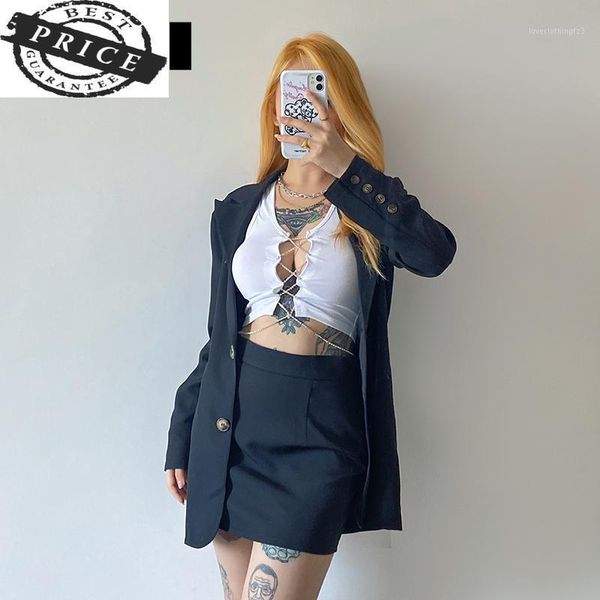 

two piece dress solid fashion women blazer suits sxey long sleeve breasted miniskirt suit office ladies two-piece sets 20211, White