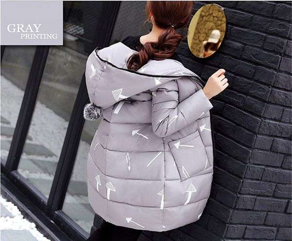 

2021 new warm fashion parka with hood women's winter coat casual student jacket sweet padded parkas shelter mujer wxf479 y034, Black