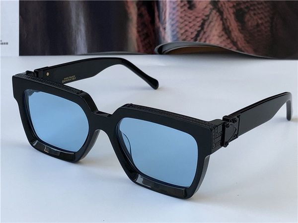 

designer men design sunglasses millionaire 96006 square black frame blue lens new color summer outdoor avant-garde uv400 lens, White;black