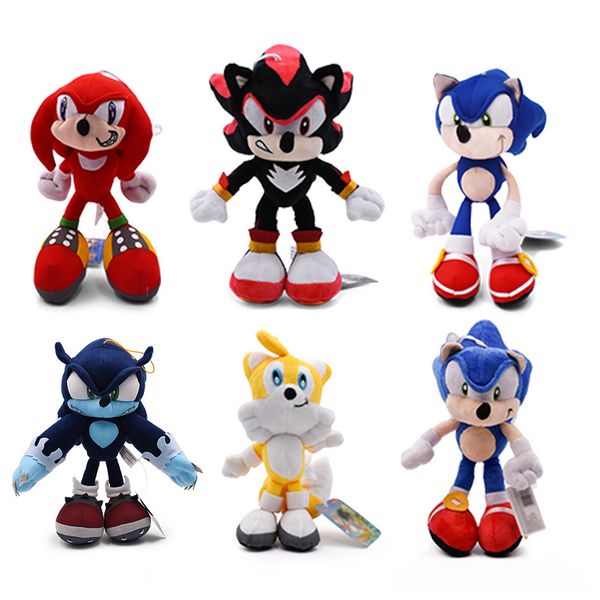 

6styles sonic peluche toys black blue and red sonic plush toys soft stuffed dolls baby gift for kids' christmas y200723