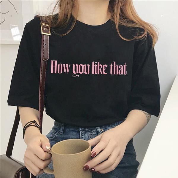 

how do you like kpop trendy t-shirt ladies kawaii harajuku lovesick girls print k-pop short sleeve ladies, White