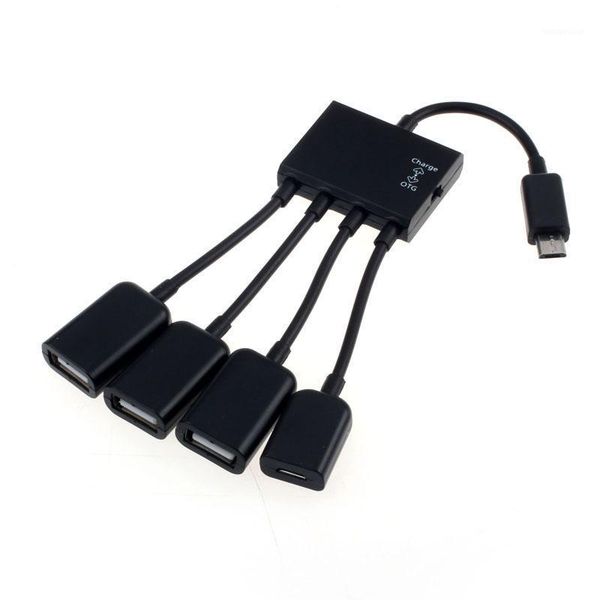 Кабель кабеля 4 порта Micro USB зарядка OTG Hub качество качества Super Speed ​​Compact Adapter для смартфона Таблица 20J291