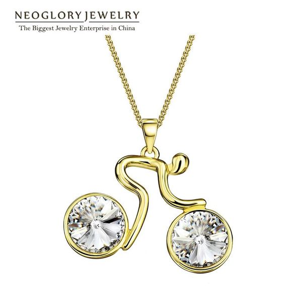 

pendant necklaces neoglory light yellow gold color austria rhinestone long necklaces&pendants for women 2021 brand gifts g1, Silver