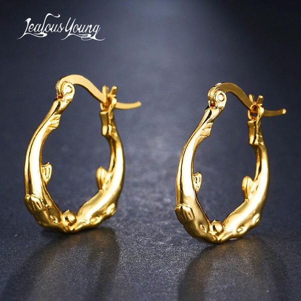 

hoop & huggie ethnic leaf shape earrings for women punk gold color bohemian hoops brinco jewelry bijoux wholesale e596, Golden;silver
