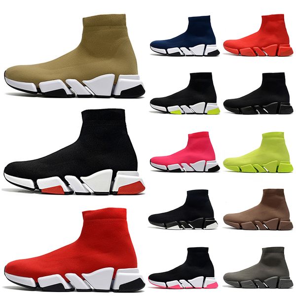 

hollow bottoms 2021 new women mens sock shoes sock trainers luxurys designers shoes tripler vintage loafers womens boots sports sneakers, White;red