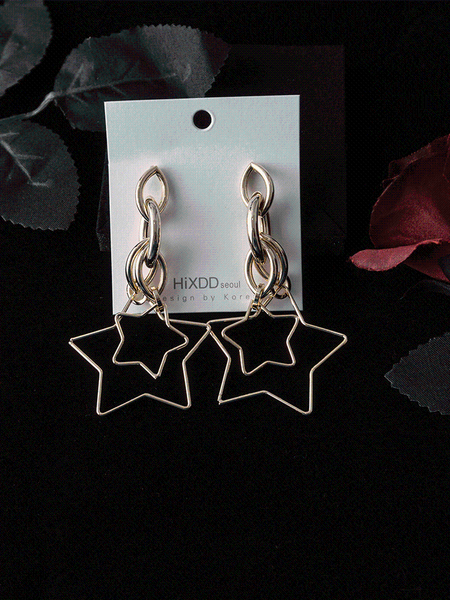 

dangle & chandelier earrings pendants girls five-pointed star fashion lrregular suitable for women's party gifts unusual jewelry, Silver