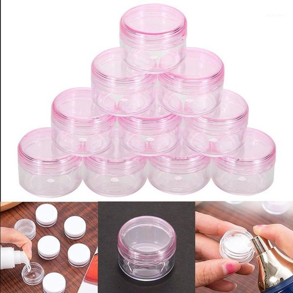 

storage bottles & jars 10pcs plastic 5ml cosmetic jar empty eyeshadow case face cream glitter container eye shadow nail pots beauty tool1